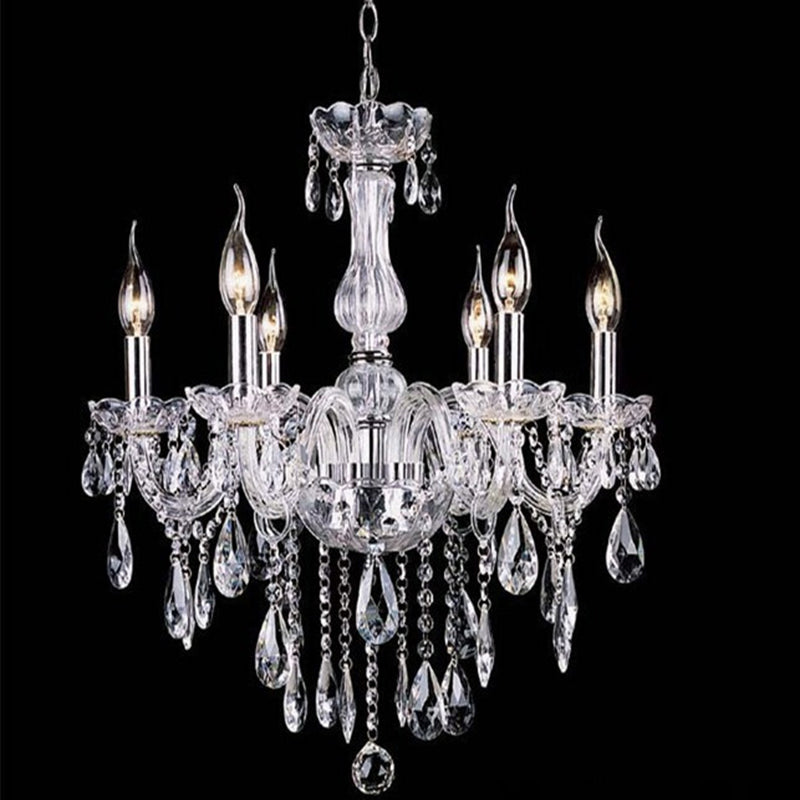 Stylish Scandinavian Crystal Glass Branch Chandelier for Living Room
