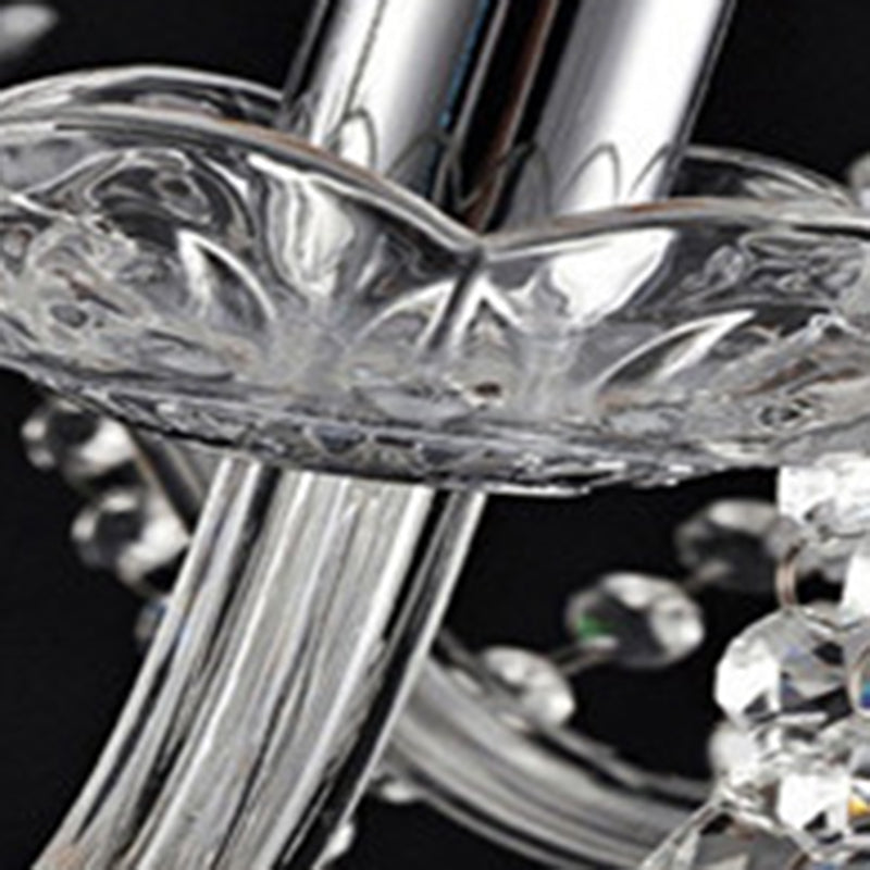 Stylish Scandinavian Crystal Glass Branch Chandelier for Living Room