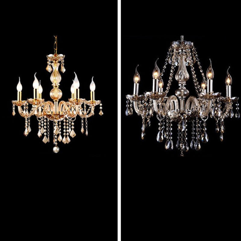 Stylish Scandinavian Crystal Glass Branch Chandelier for Living Room