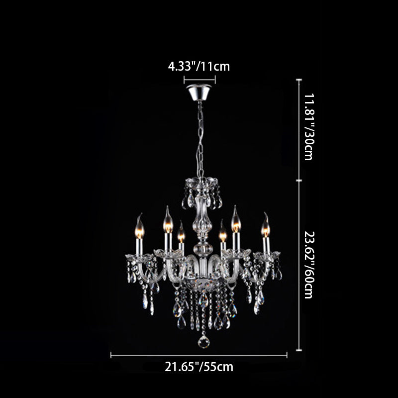 Stylish Scandinavian Crystal Glass Branch Chandelier for Living Room