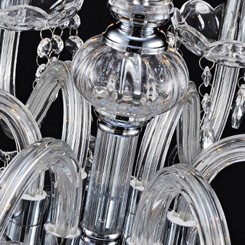 Stylish Scandinavian Crystal Glass Branch Chandelier for Living Room
