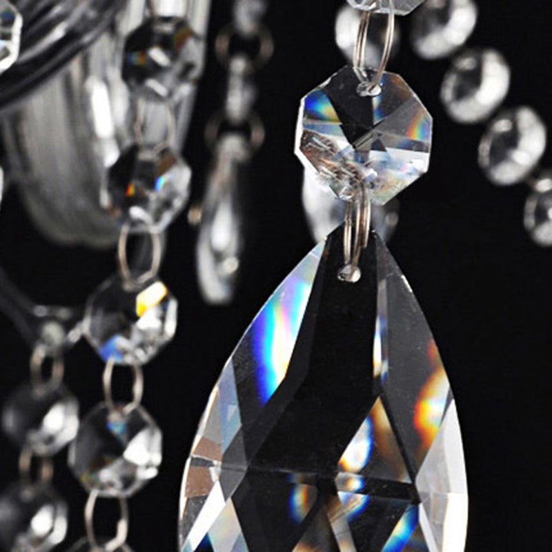 Stylish Scandinavian Crystal Glass Branch Chandelier for Living Room