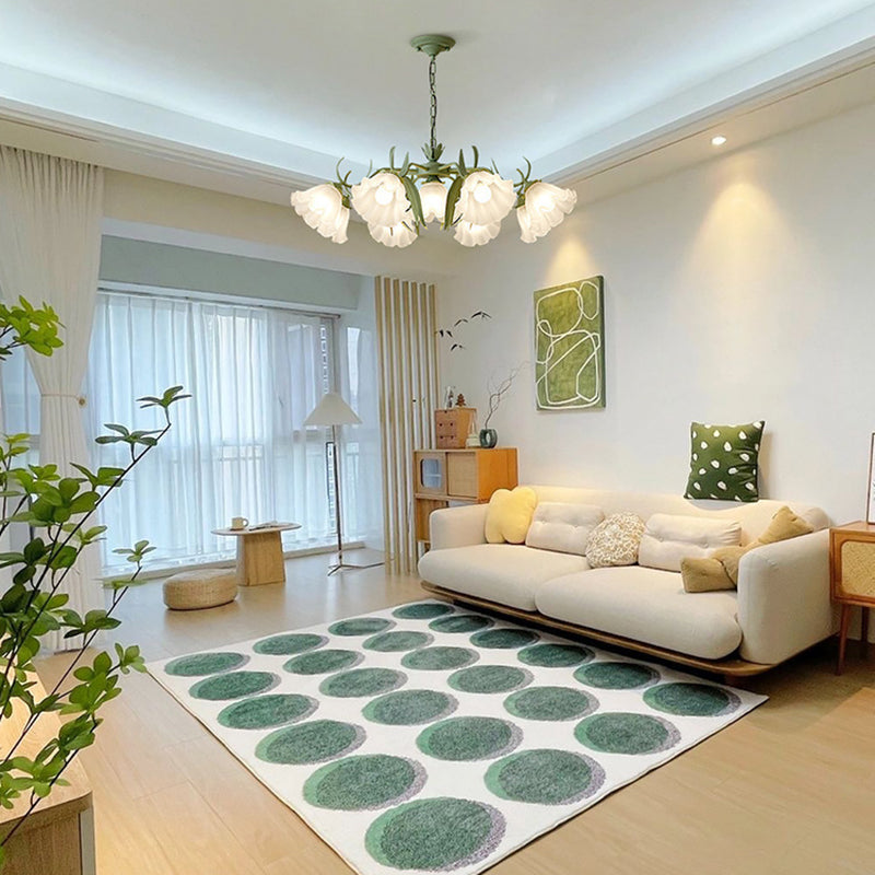 Elegant Traditional Glass & Iron Bellflower Chandelier for Living Room