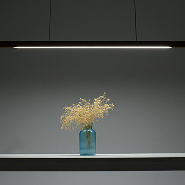 Modern Walnut & Aluminum LED Chandelier for Dining Room Island Lighting