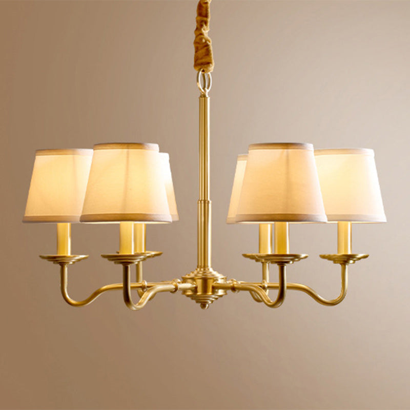 Vintage Copper Fabric Chandelier with Curved Branch Design for Living Room