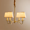 Vintage Copper Fabric Chandelier with Curved Branch Design for Living Room