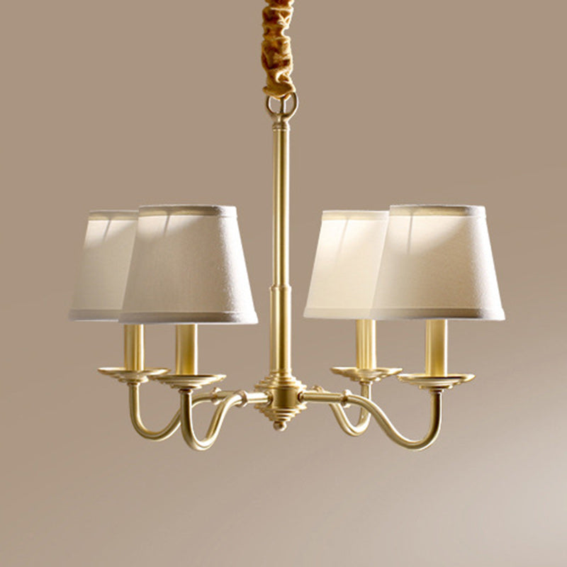 Vintage Copper Fabric Chandelier with Curved Branch Design for Living Room