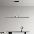 Sleek White Curved Acrylic LED Chandelier for Modern Dining Room Island
