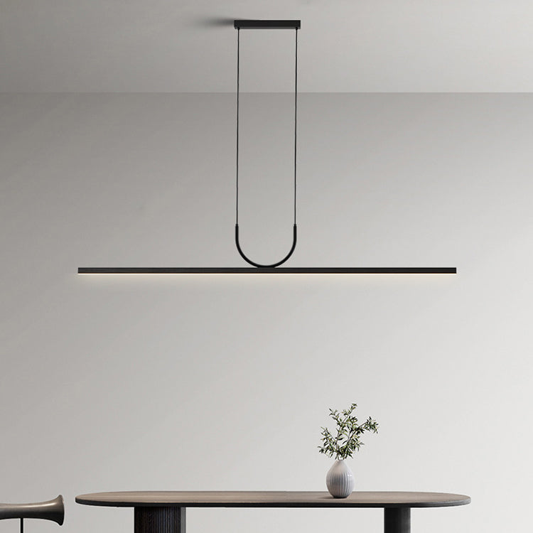 Sleek White Curved Acrylic LED Chandelier for Modern Dining Room Island