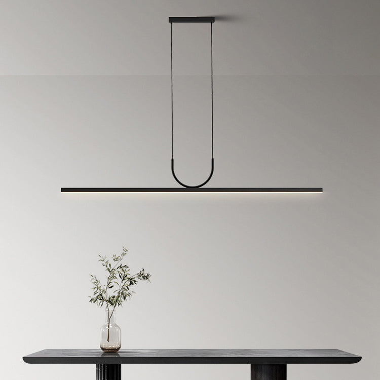 Sleek White Curved Acrylic LED Chandelier for Modern Dining Room Island