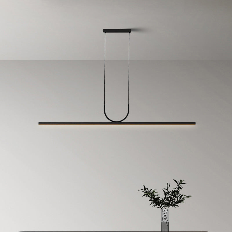 Sleek White Curved Acrylic LED Chandelier for Modern Dining Room Island