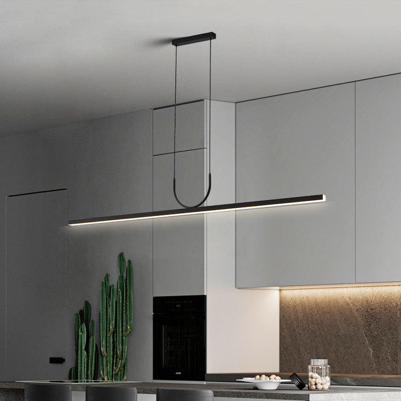Sleek White Curved Acrylic LED Chandelier for Modern Dining Room Island