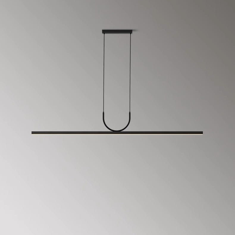 Sleek Black Acrylic LED Chandelier Island Light for Dining Room Decor