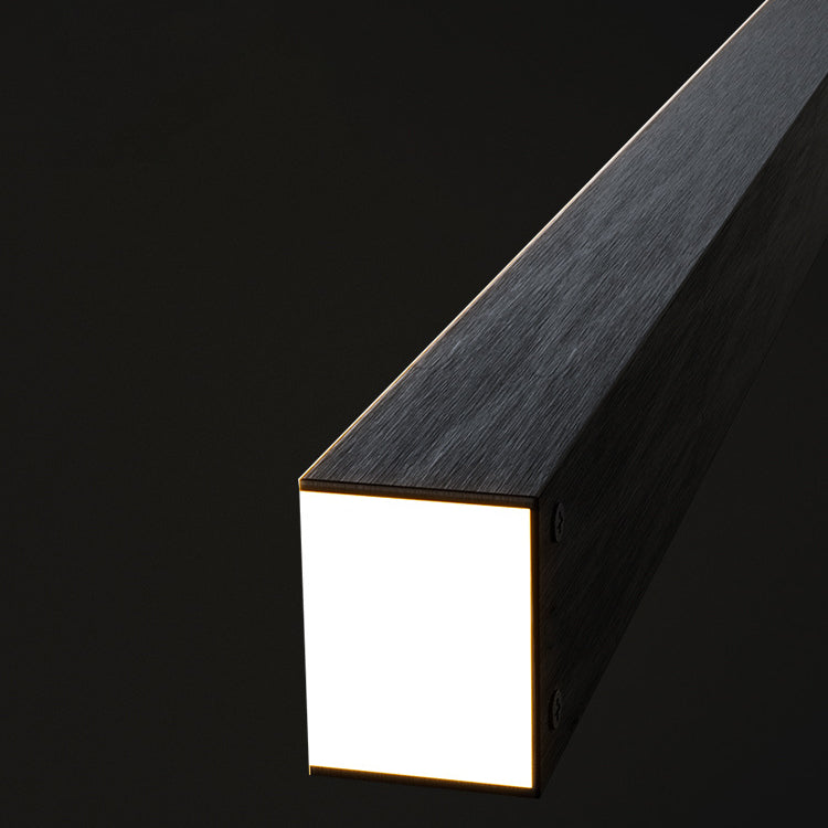 Sleek Black Acrylic LED Chandelier Island Light for Dining Room Decor