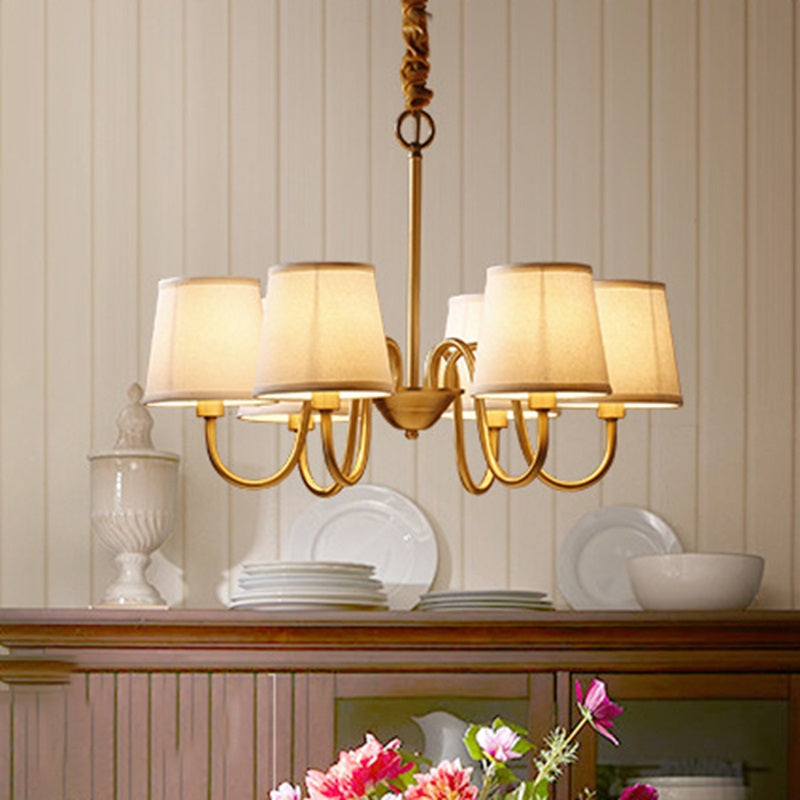 Rustic Round Brass Chandelier with Bent Branch Design for Living Room