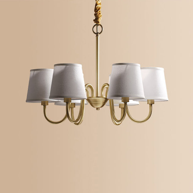 Rustic Round Brass Chandelier with Bent Branch Design for Living Room