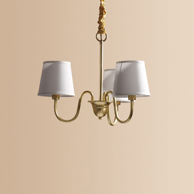 Rustic Round Brass Chandelier with Bent Branch Design for Living Room