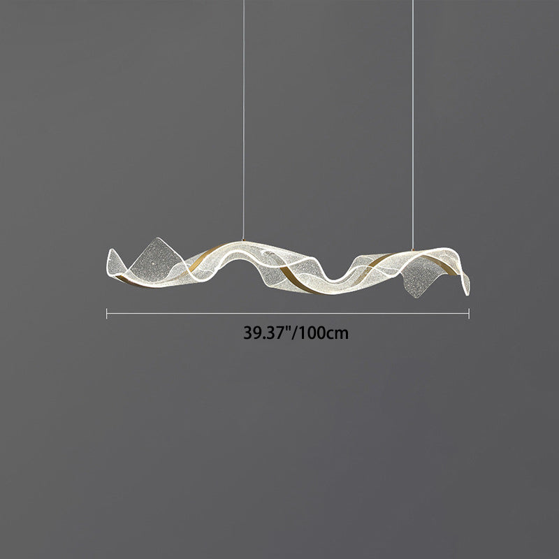 Contemporary White Acrylic LED Chandelier Pendant Light for Living Room