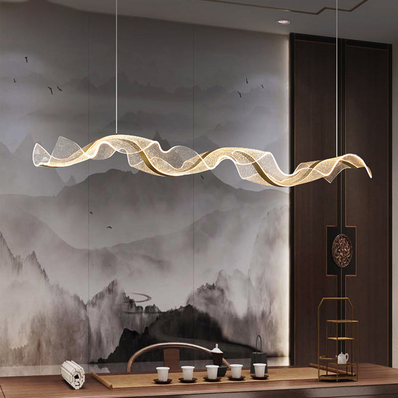 Contemporary White Acrylic LED Chandelier Pendant Light for Living Room
