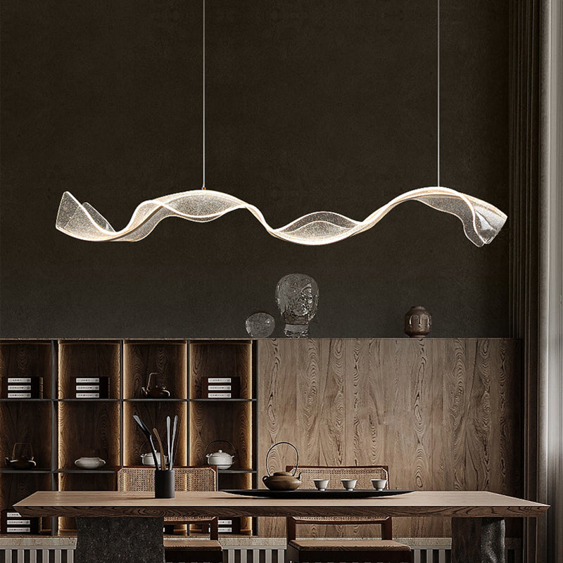 Contemporary White Acrylic LED Chandelier Pendant Light for Living Room