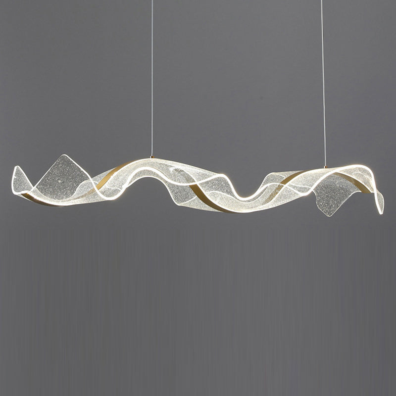 Contemporary White Acrylic LED Chandelier Pendant Light for Living Room