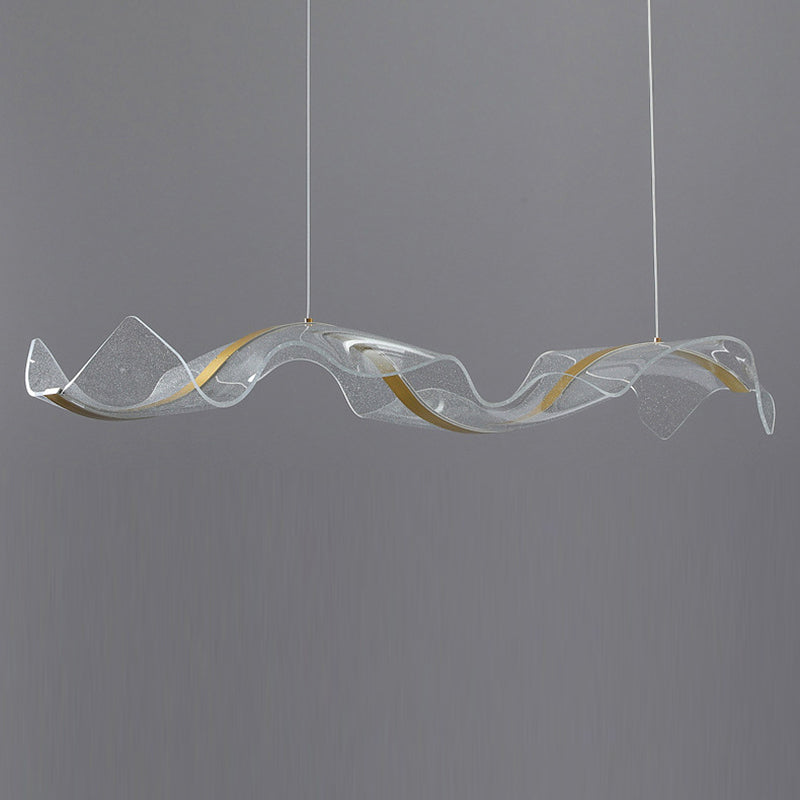 Contemporary White Acrylic LED Chandelier Pendant Light for Living Room