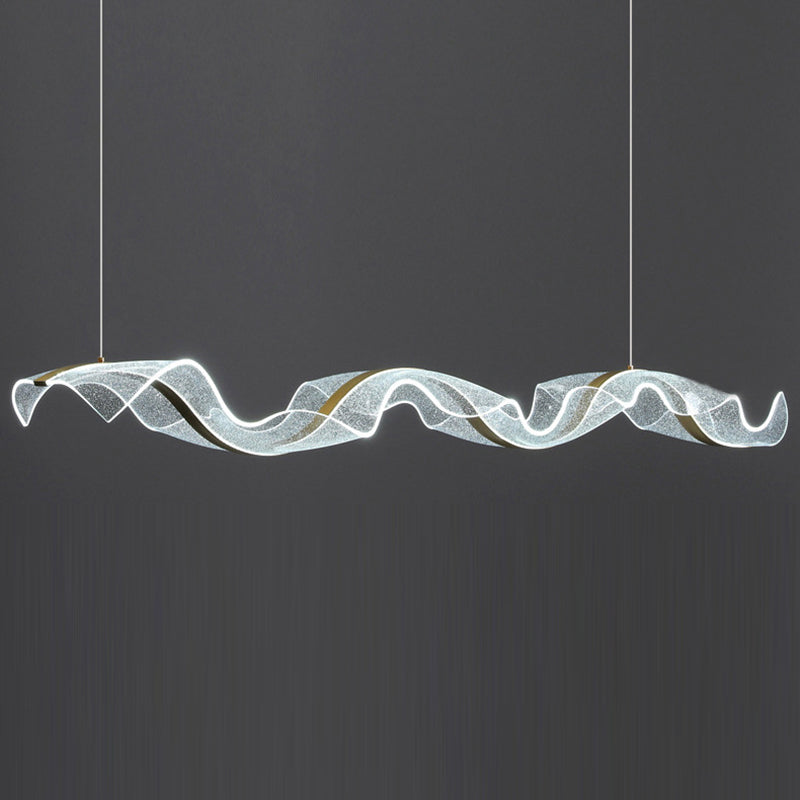 Contemporary White Acrylic LED Chandelier Pendant Light for Living Room