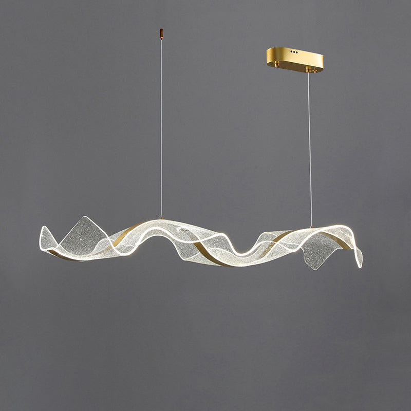 Contemporary White Acrylic LED Chandelier Pendant Light for Living Room