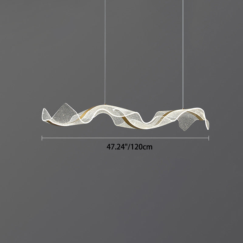 Contemporary White Acrylic LED Chandelier Pendant Light for Living Room