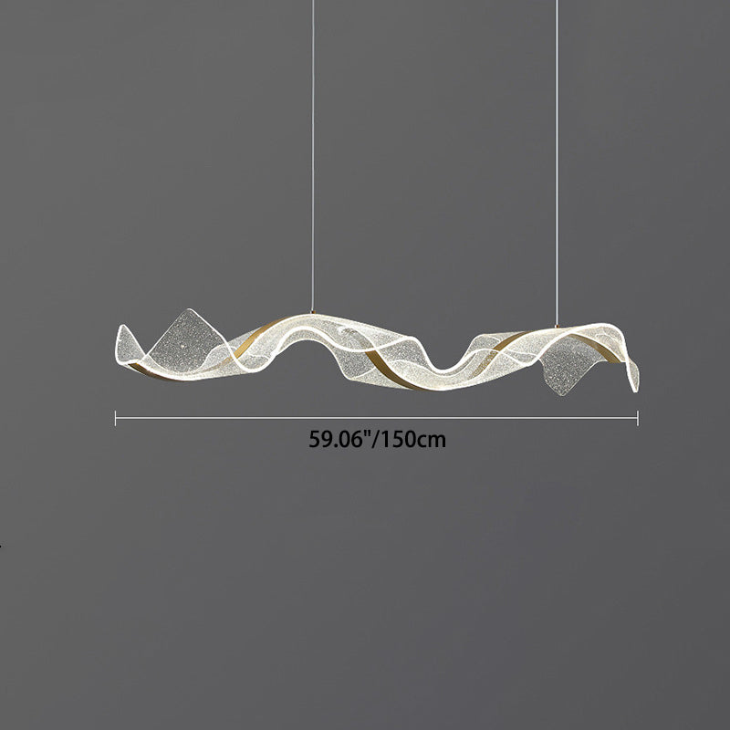 Contemporary White Acrylic LED Chandelier Pendant Light for Living Room