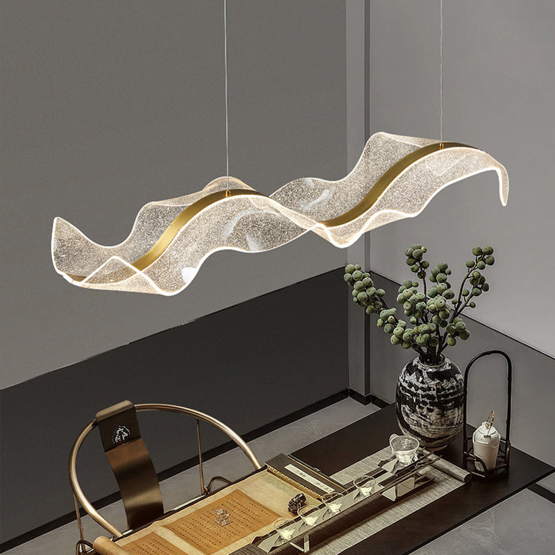 Contemporary White Acrylic LED Chandelier Pendant Light for Living Room