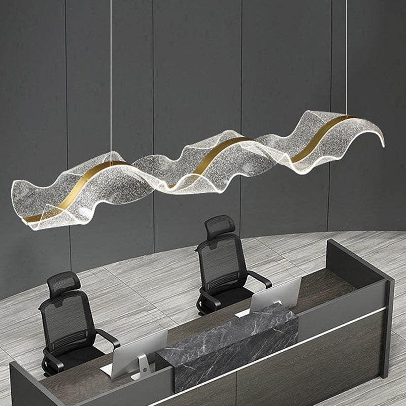 Contemporary White Acrylic LED Chandelier Pendant Light for Living Room