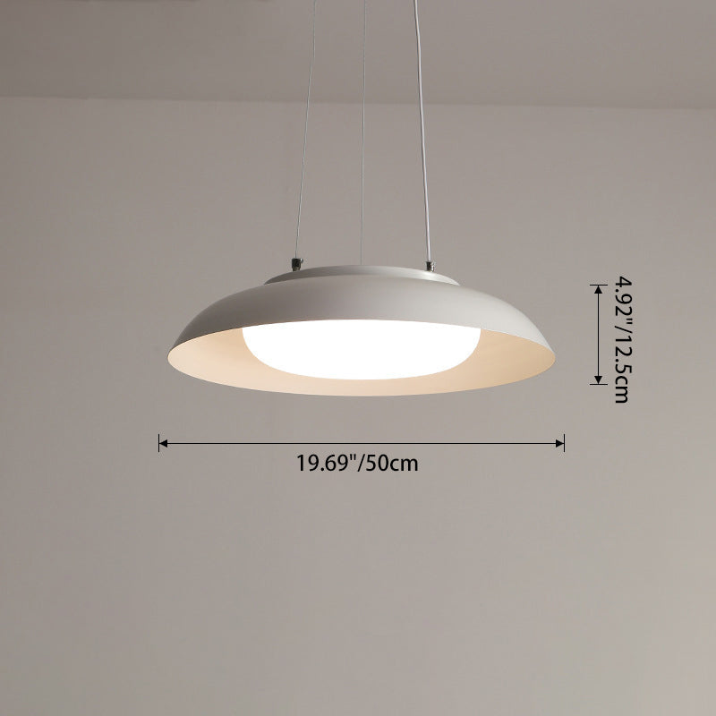 Modern White PE Iron LED Round Chandelier for Living Room Decor