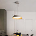 Modern White PE Iron LED Round Chandelier for Living Room Decor