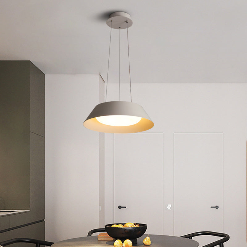 Modern White PE Iron LED Round Chandelier for Living Room Decor