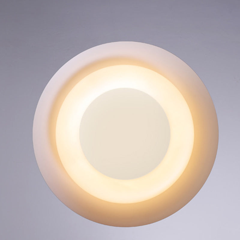 Modern White PE Iron LED Round Chandelier for Living Room Decor