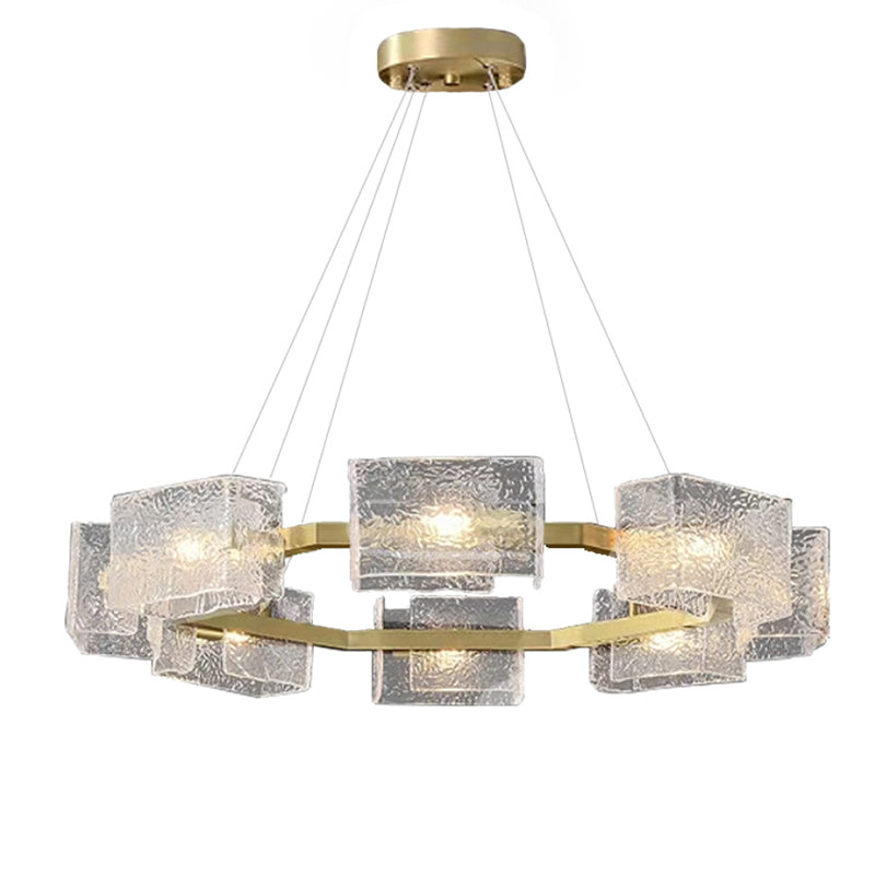 Elegant Modern Iron and Glass Chandelier for Living Room Island Decor