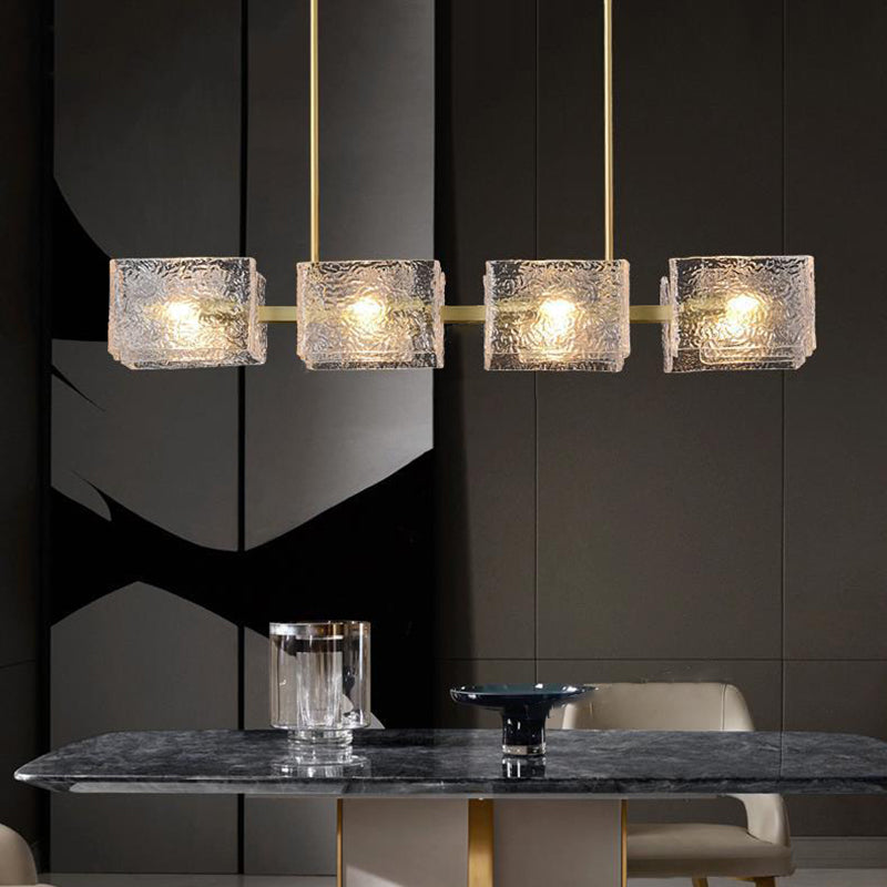 Elegant Modern Iron and Glass Chandelier for Living Room Island Decor
