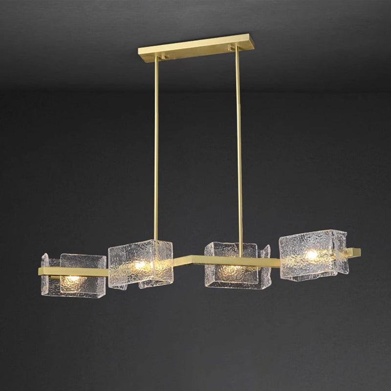 Elegant Modern Iron and Glass Chandelier for Living Room Island Decor