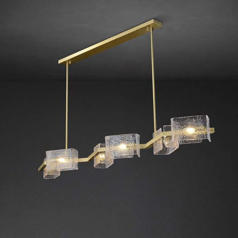 Elegant Modern Iron and Glass Chandelier for Living Room Island Decor