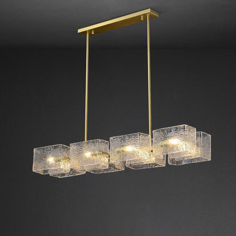 Elegant Modern Iron and Glass Chandelier for Living Room Island Decor