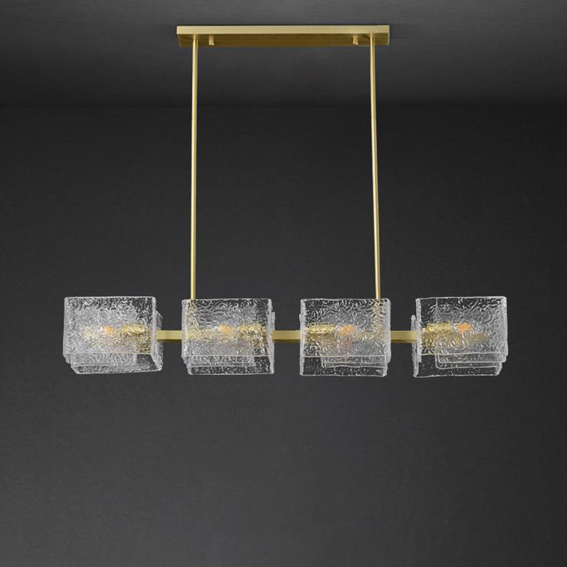 Elegant Modern Iron and Glass Chandelier for Living Room Island Decor