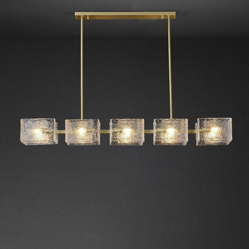 Elegant Modern Iron and Glass Chandelier for Living Room Island Decor