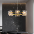 Elegant Modern Iron and Glass Chandelier for Living Room Island Decor