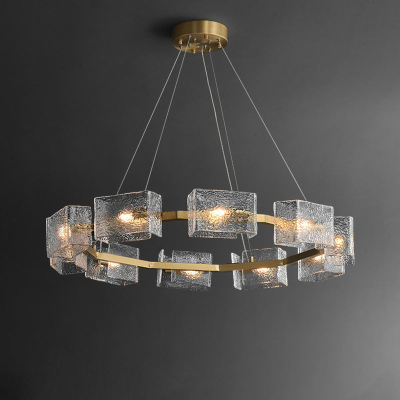 Elegant Modern Iron and Glass Chandelier for Living Room Island Decor