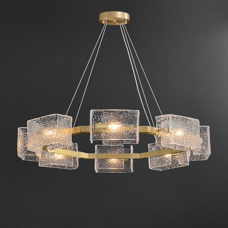Elegant Modern Iron and Glass Chandelier for Living Room Island Decor
