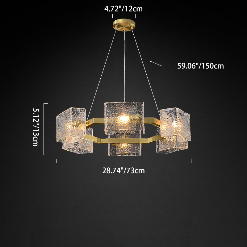 Elegant Modern Iron and Glass Chandelier for Living Room Island Decor