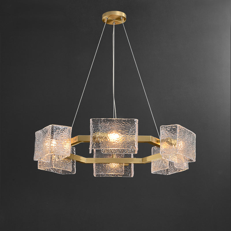 Elegant Modern Iron and Glass Chandelier for Living Room Island Decor