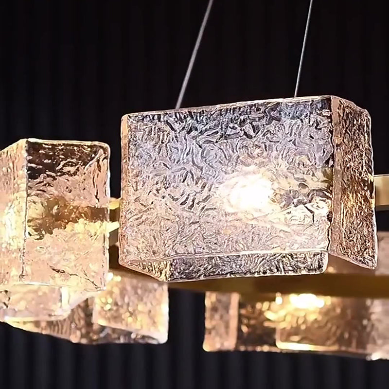 Elegant Modern Iron and Glass Chandelier for Living Room Island Decor