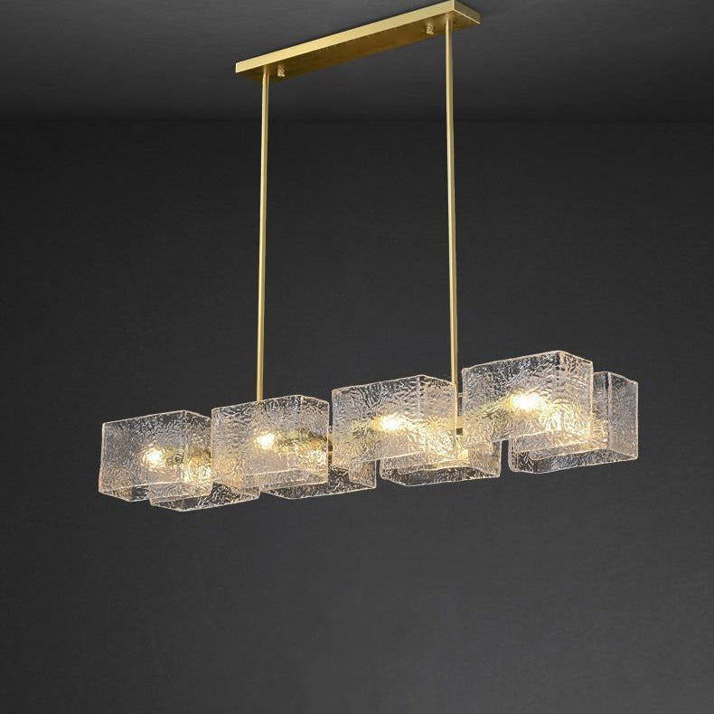 Elegant Modern Iron and Glass Chandelier for Living Room Island Decor